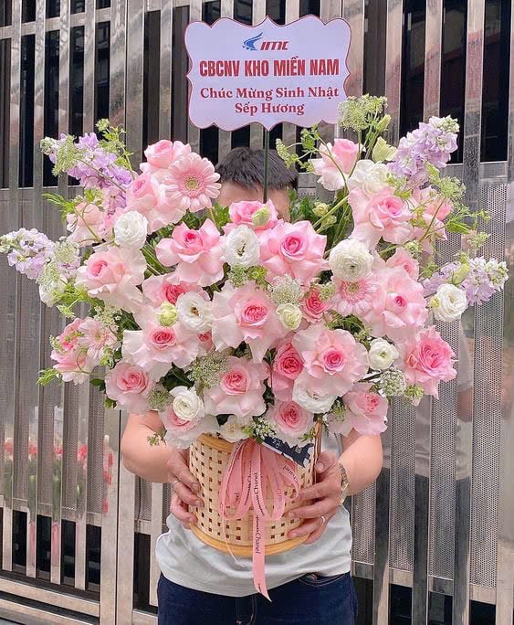 Giỏ Hoa Nốt Nhạc Hồng - HCM085