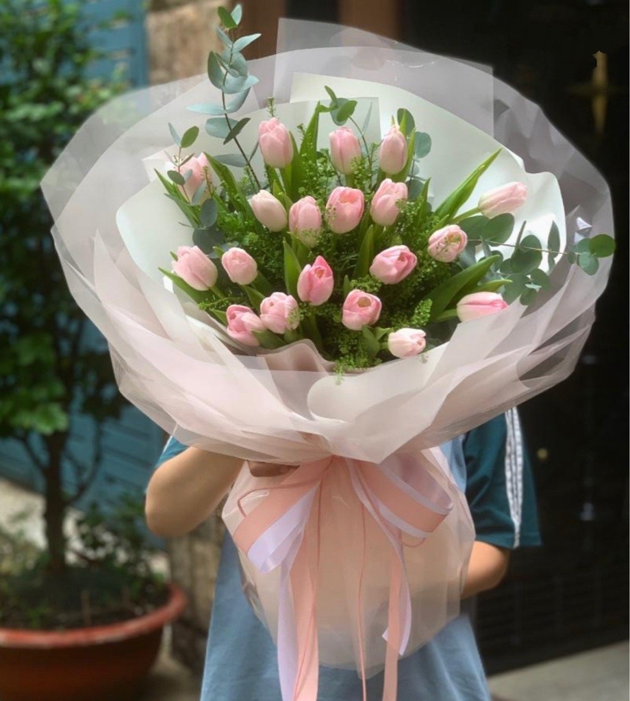 Bó Hoa Tulip Hồng - HCM005